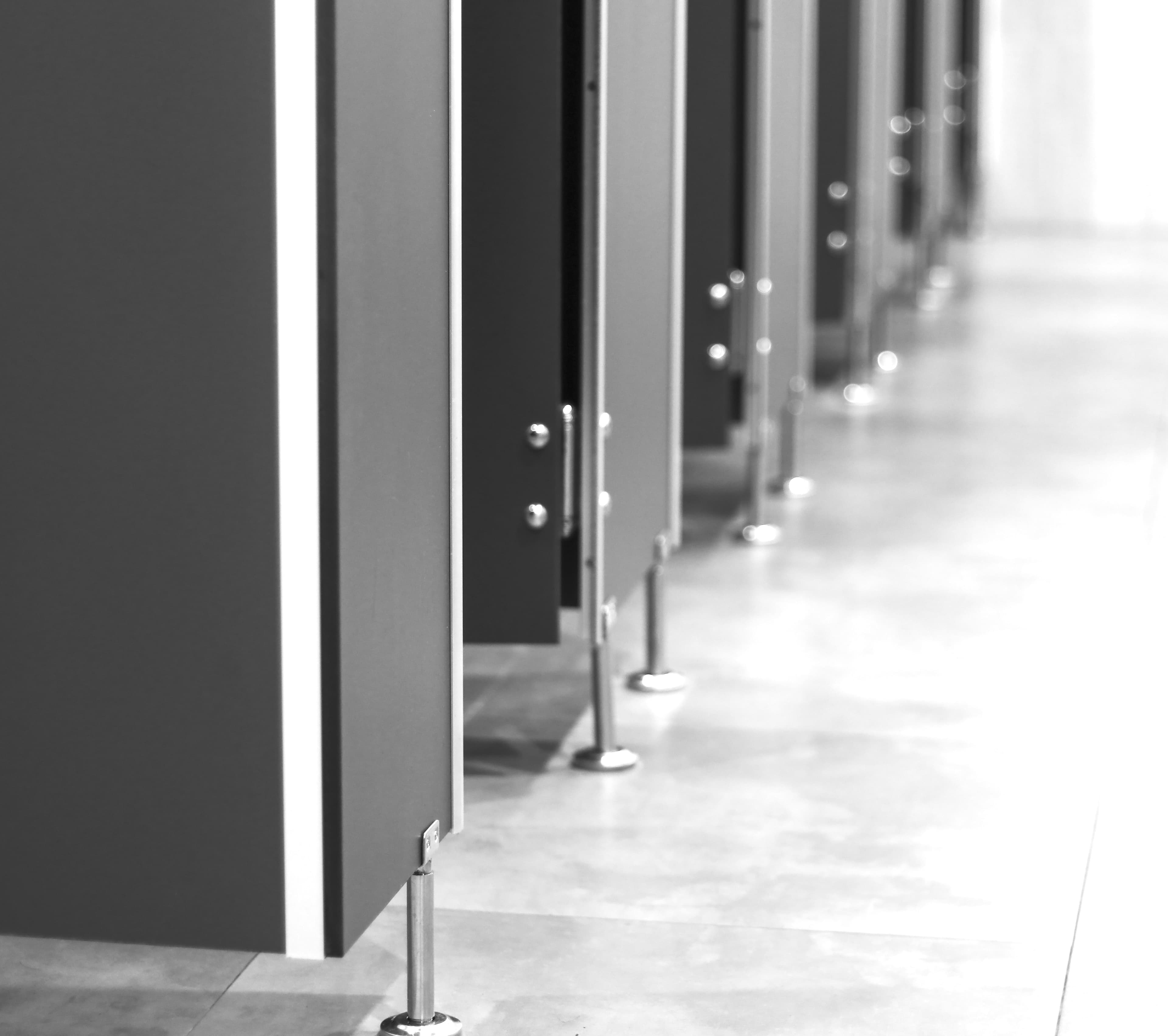 Commercial toilet partition installation